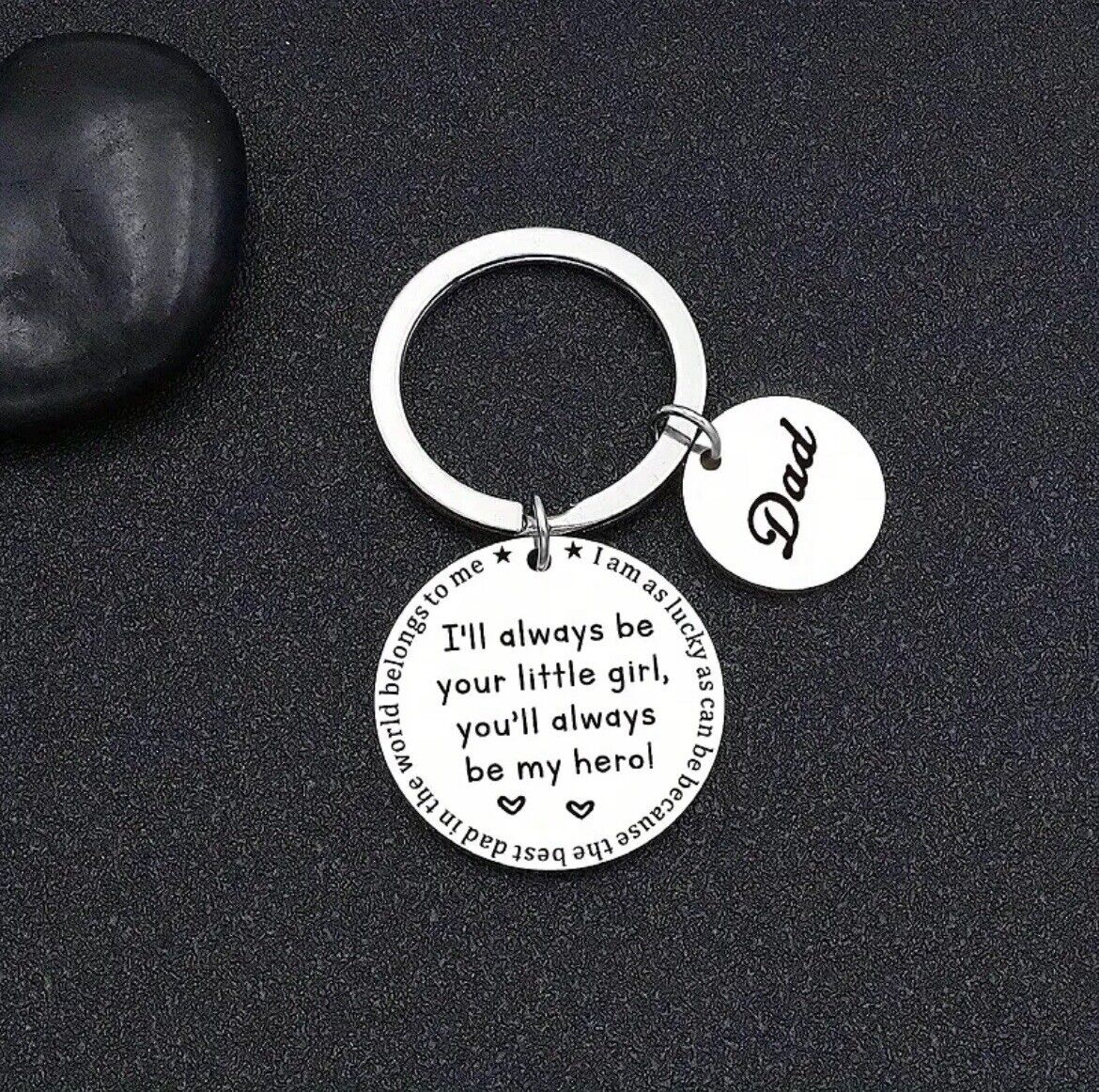 Dad Keyring I'll Always Be Your Little Girl Youll Always Be My Hero Fathers Day