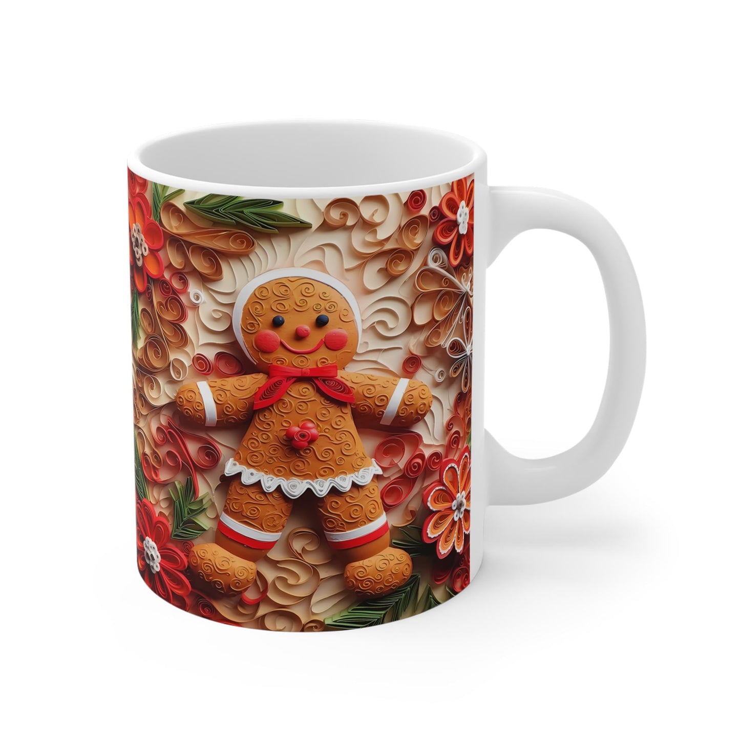 Christmas Mug for Kids, Gingerbread Man Christmas Movie Mug, Xmas Eve Box Fillers, Stocking Stuffers for Kids, December Box Winter Mug