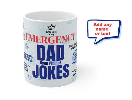 Dad Jokes Mug Dad Joke King Personalised Dad Birthday Gifts from Daughter Sarcastic Mug Funny Mugs for Men Husband Gift from Wife Xmas Gifts