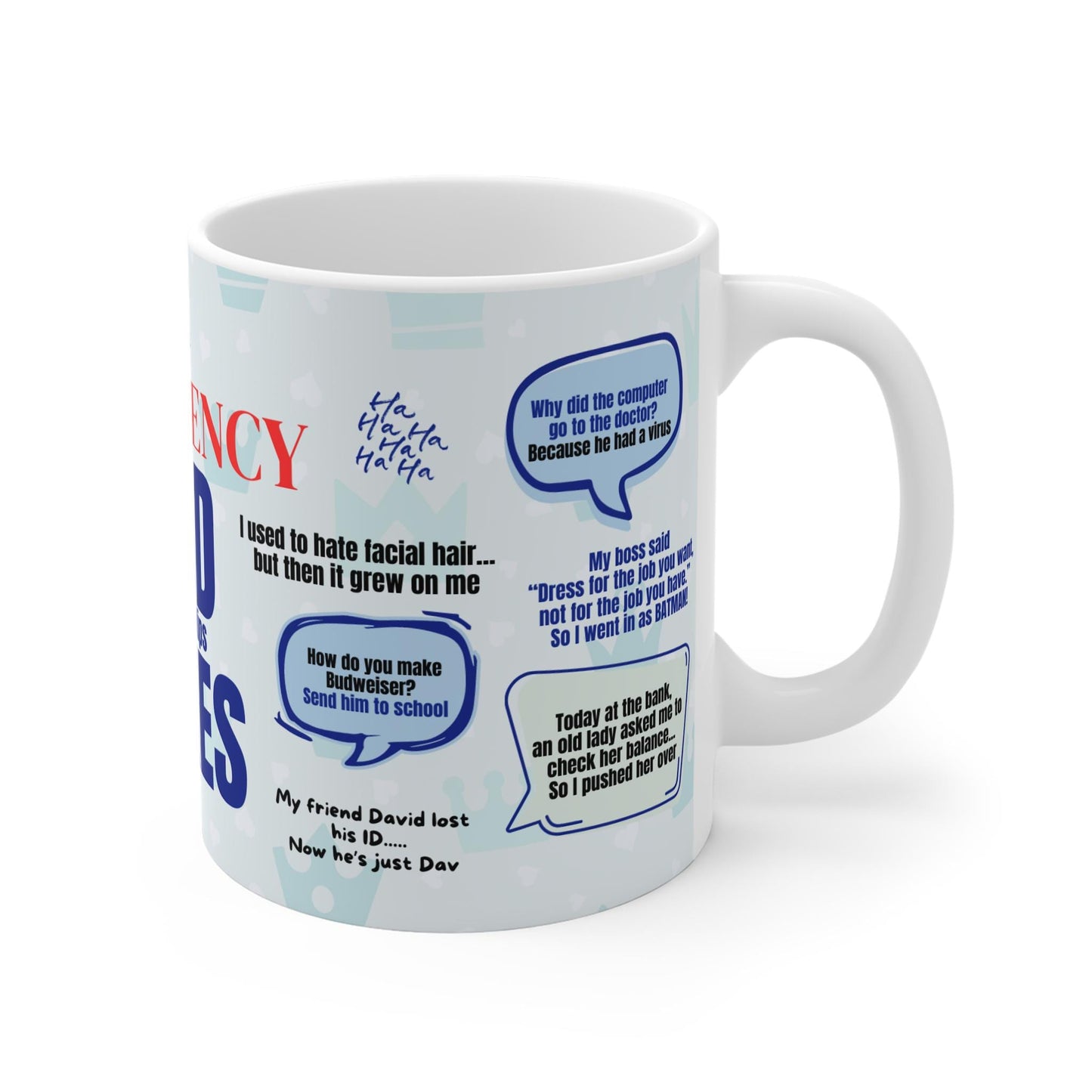 Dad Jokes Mug Dad Joke King Personalised Dad Birthday Gifts from Daughter Sarcastic Mug Funny Mugs for Men Husband Gift from Wife Xmas Gifts