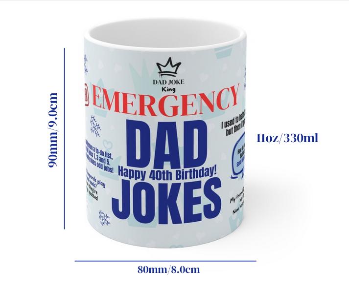 Dad Jokes Mug Dad Joke King Personalised Dad Birthday Gifts from Daughter Sarcastic Mug Funny Mugs for Men Husband Gift from Wife Xmas Gifts