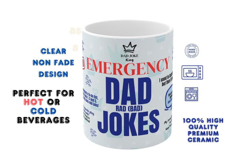 Dad Jokes Mug Dad Joke King Personalised Dad Birthday Gifts from Daughter Sarcastic Mug Funny Mugs for Men Husband Gift from Wife Xmas Gifts