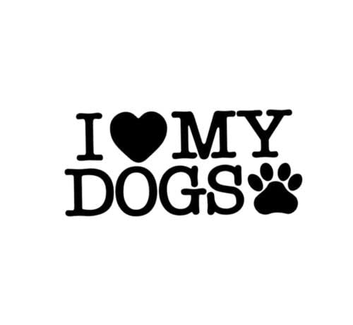 Car Sticker Dog On Board 16.2Cmx7.3Cm Cartoon I Love My Dogs Paws Car Sticker Black/Silver Css1A16711