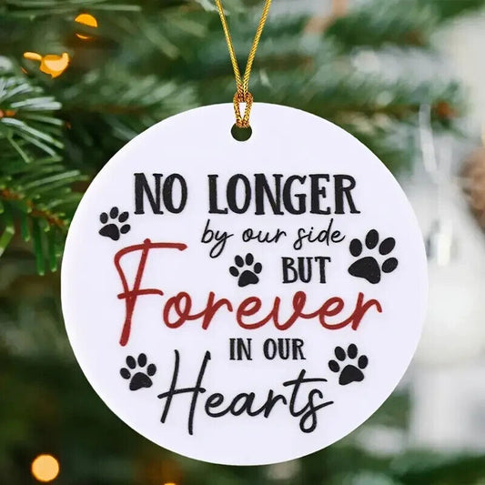 Dog Cat Pet Paw Memorial Christmas Bauble Ornament Tree Decoration Keepsake Gift