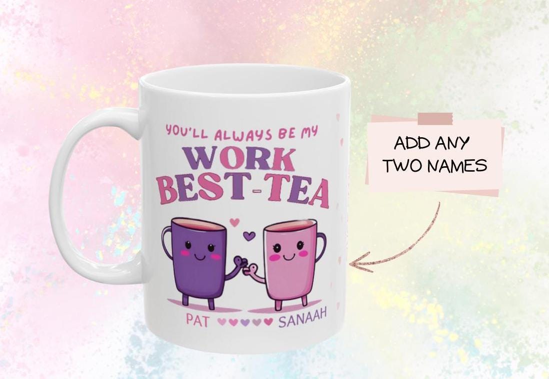 Best Tea Mug Work Bestie Coffee Mug Coworker Gift for Women Gift for Work Best Friend BFF Gifts for Her Office Christmas Gift for Her