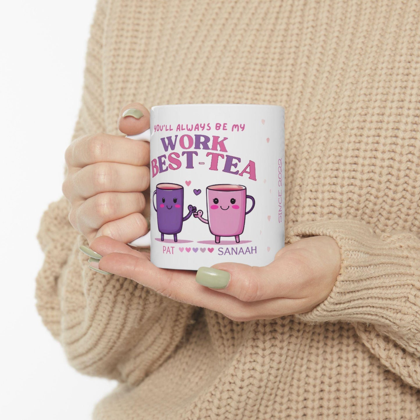 Best Tea Mug Work Bestie Coffee Mug Coworker Gift for Women Gift for Work Best Friend BFF Gifts for Her Office Christmas Gift for Her