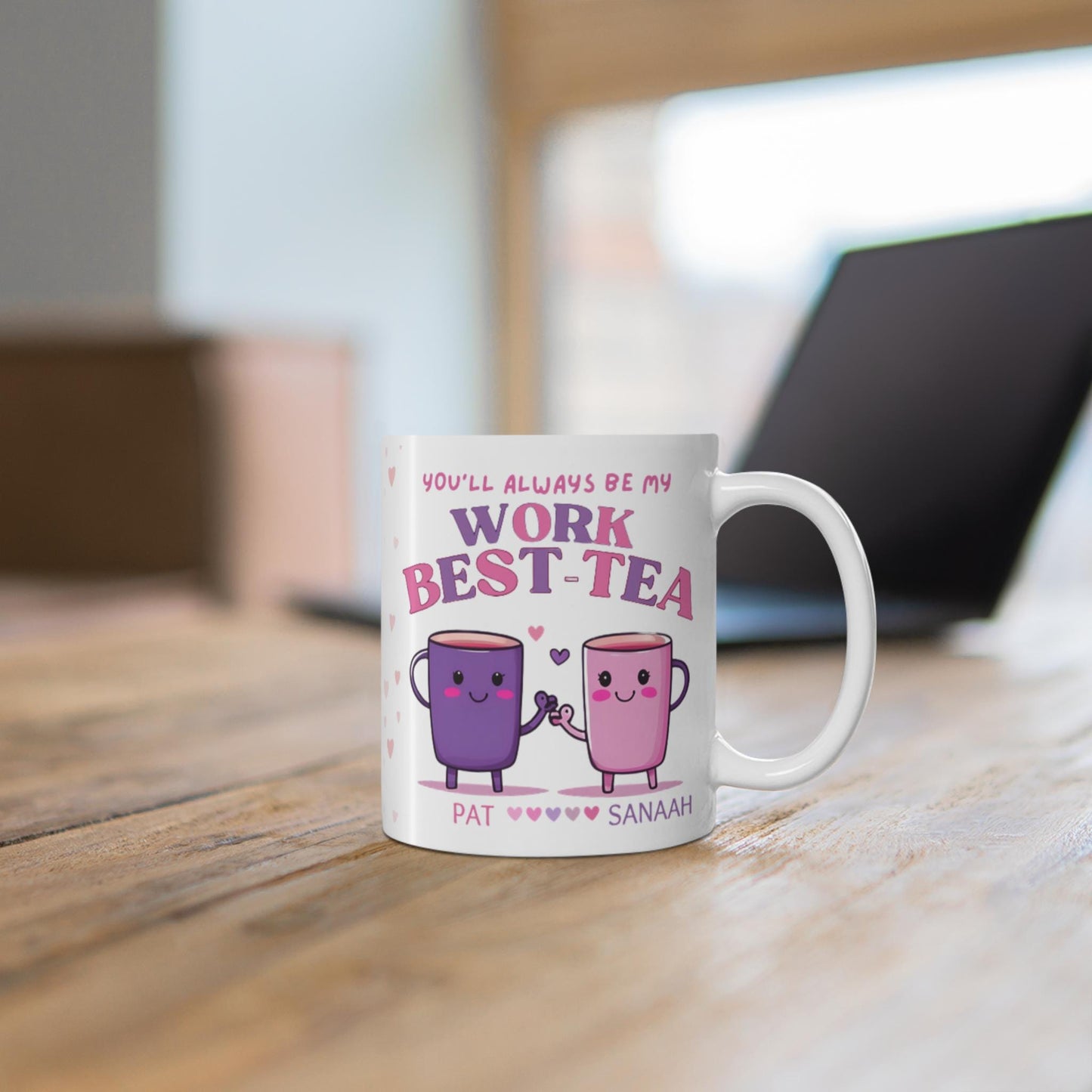 Best Tea Mug Work Bestie Coffee Mug Coworker Gift for Women Gift for Work Best Friend BFF Gifts for Her Office Christmas Gift for Her