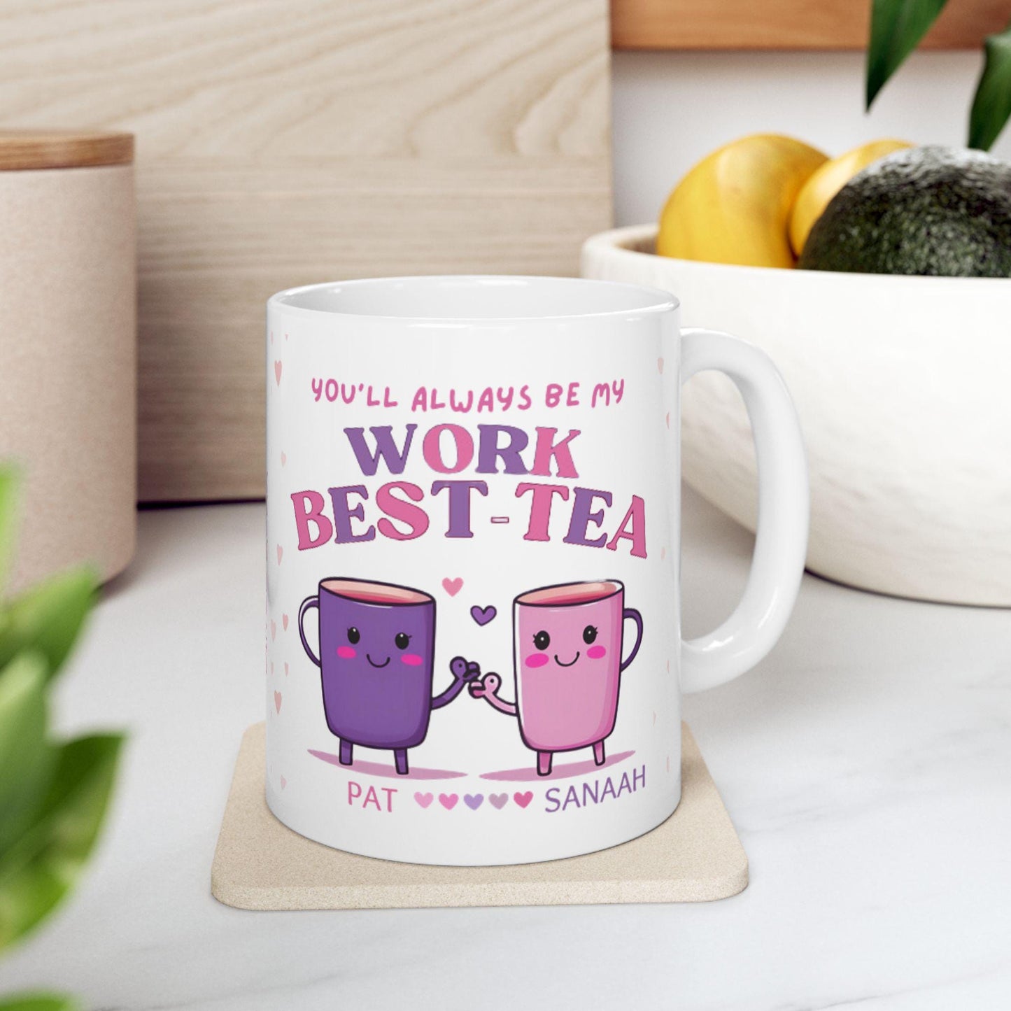 Best Tea Mug Work Bestie Coffee Mug Coworker Gift for Women Gift for Work Best Friend BFF Gifts for Her Office Christmas Gift for Her