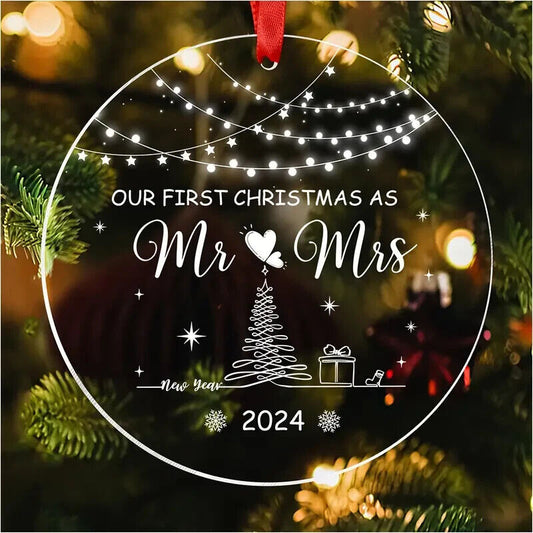 First Christmas as Mr & Mrs 2024 Christmas Tree Ornament Hanging Bauble