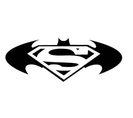 Batman Logo Sticker vs Superman Black Vinyl Car Laptop Windscreen Decal 15x5cm