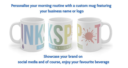 Business Logo Mug, Personalise Your Business Name or Your Logo Here, Custom Mug, Business Stationary, Small Business By InkSpotCreationsGB